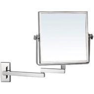 Nameeks AR7722-CR-3x Glimmer Square Wall Mounted Double Face 3x Magnification Makeup Mirror, Chrome