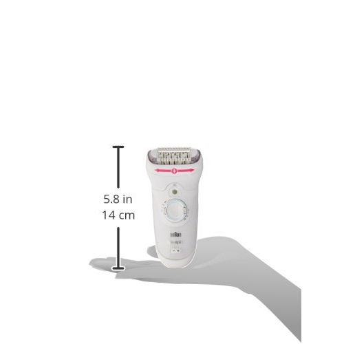 브라운 Braun Silk-epil 9 9-961V Womens Epilator, Electric Hair Removal, with 2 Exfoliation Brushes & Skin Care System (Packaging May Vary)