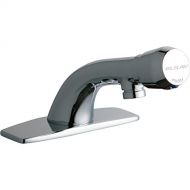 Elkay LK652 Deck Mount Metered Lavatory Faucet with Cast Fixed Spout and Push Button Handle