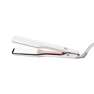 T3 - Singlepass X 1.5” Styling Iron (White & Rose Gold) | Custom Blend Ceramic + Ionic Flat Iron for Hair Straightening and Smoothing | Wide Hair Straightener for Long, Thick or Co