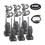 BaoFeng BF-888S Two Way Radio with Built in LED Flashlight (Pack of 6) +Covert Air Acoustic Tube Headset Earpiece
