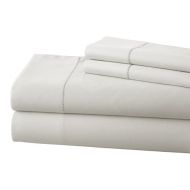 Amrapur Overseas | Ultra-Soft 1500 Thread Count 4-Piece Cotton Rich Solid Bed Sheet Set with Single Hem Stitch (White, King)