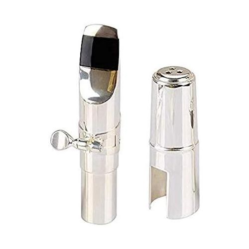 Bb Tenor Sax Mouthpiece, Aibay Nickel Platedze Bb Tenor Metal Saxophone Mouthpiece with Cap and Ligature Size #7