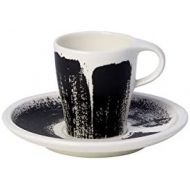 [아마존베스트]Villeroy & Boch 1042489120 Coffee Passion Awake Espresso Cup & Saucer Set, 3 oz, Black/White