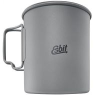 Esbit 750ml (25 oz) Ultralight Titanium Cooking Pot with Hinged Grip and Mesh Stow Bag
