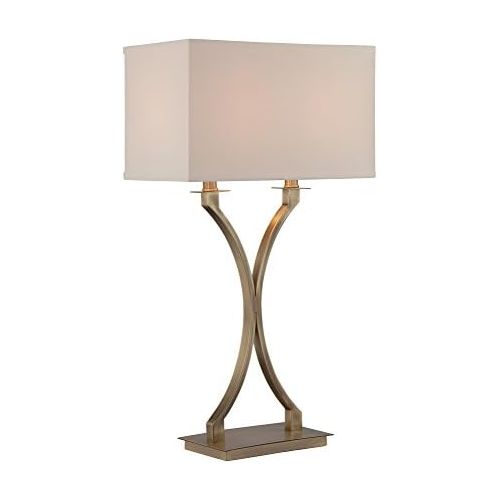  Lite Source LS-22615 Cruzito Table Lamp, 29 x 9 x 16, Antique BrassOff-White