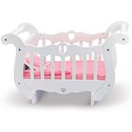 [아마존베스트]Melissa & Doug White Wooden Doll Crib With Bedding (30 x 18 x 16 inches)
