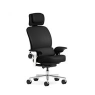 Leap WorkLounge Steelcase Office Desk Chair Elmosoft Gunmetal Leather with Standard Casters