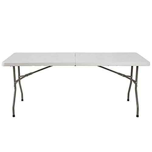  Aromzen 6ft Indoor Outdoor Portable Folding Plastic Dining Table w/Handle, Lock