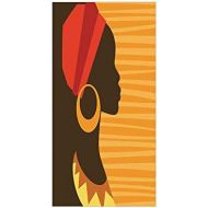 IPrint 3D Decorative Film Privacy Window Film No Glue,Afro Decor,Girl Profile Silhouette with Earrings Grace and Elegance Icon Image,Dark Brown Merigold,for Home&Office