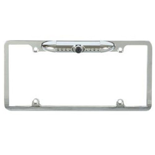  Absolute CAM1000S Universal Silver License Plate Frame with Built in CMOS Waterproof Camera with IR