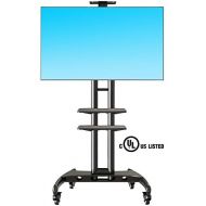 NB North Bayou Mobile TV Cart TV Stand with Wheels for 32 to 65 Inch LCD LED OLED Plasma Flat Panel Screens up to 100lbs AVA1500-60-2P (Black 2 Shelves)