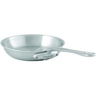 Mauviel MUrban Tri-Ply Stainless Steel Round Frying Pan Non-Stick Interior Cast Iron Mount, Stainless Steel Handle, 7.8