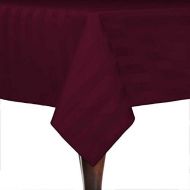 Ultimate Textile -2 Pack- Satin-Stripe 54 x 96-Inch Rectangular Tablecloth, Burgundy Red