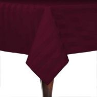Ultimate Textile Satin-Stripe 60 x 144-Inch Rectangular Tablecloth Burgundy Red
