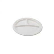 Conserveware 3 Section Round Plate, Bagasse, 9 Inch, 125 Count (Pack of 4)
