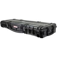Monoprice Weatherproof/Shockproof Hard Case with Wheels - Black IP67 Level dust and Water Protection up to 1 Meter Depth with Customizable Foam, 47 x 16 x 6