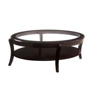 HOMES: Inside + Out ioHOMES Baton Oval Glass Top Coffee Table, Brown