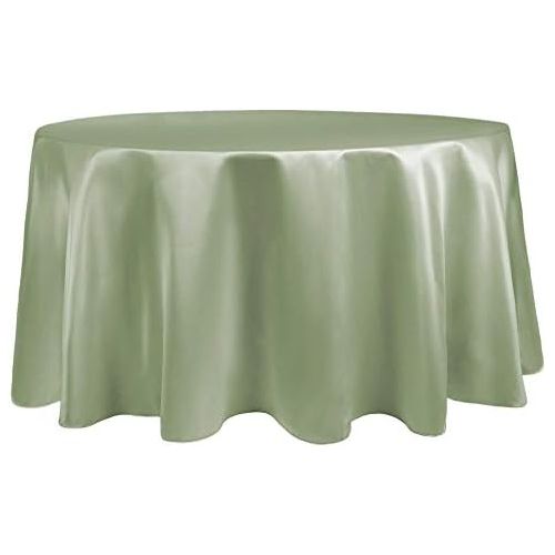  Ultimate Textile -10 Pack- Bridal Satin 108-Inch Round Tablecloth, Sage Green