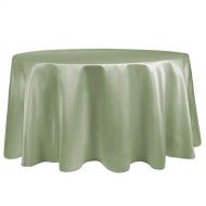 Ultimate Textile -3 Pack- Bridal Satin 132-Inch Round Tablecloth, Sage Green