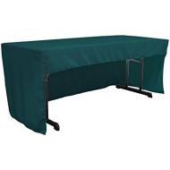 LA Linen Open Back Polyester Poplin Fitted Tablecloth 72 L W x 30 H, Dark Teal