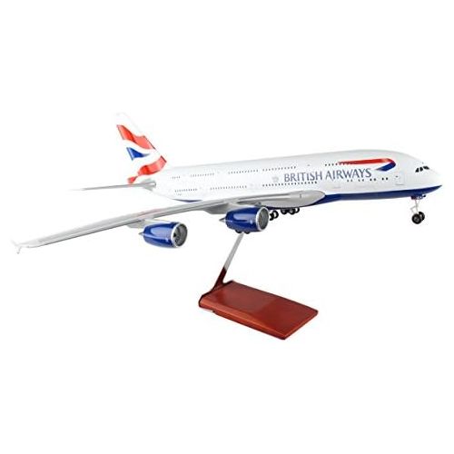  Daron Skymarks British Airways A380 Airplane Model with Wood Stand & Gear (1100 Scale)