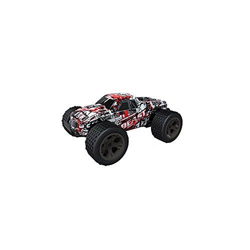 O.B Toys&Gift Beast Radio Control Monster Truck Large Toy RTR w/ Working Suspension, 2.4G High Speed Racing Cars ,Radio Control Off-Road Hobby Truggy Rechargeable Batteries (Red, 1:16)