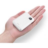 [아마존 핫딜]  [아마존핫딜]AINOPE Portable Charger 10000mAh, (Small) (LCD Display) (Powerful), Power Bank/External Battery Pack/Battery Charger/Phone Backup with 2 USB Output,Perfect for Travel (White)