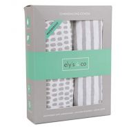 Elys & Co. Waterproof Changing Pad Cover Set | Cradle Sheet Set by Elys & Co no Need for Changing Pad Liner Taupe Splash & Stripe 2 Pack