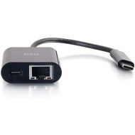 C2G 29479 USB-C to Ethernet Adapter with Power Delivery, Black