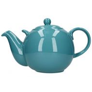 London Pottery Globe Extra Large Teapot with Strainer, Ceramic, Aqua, 10 Cup (3.2 Litre)