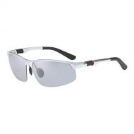 SX Mens Sensitive Polarized Sunglasses Outdoor Sports Driving Mirror Sunglasses (Color : Silver)