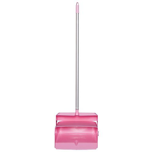  Remco 62501 Lobby Dustpan with Broom, PolypropylenePolyesterAluminum, 7 X 14 Bin, 37 Handle, Pink