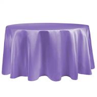 Ultimate Textile Bridal Satin 108-Inch Round Tablecloth Violet Purple