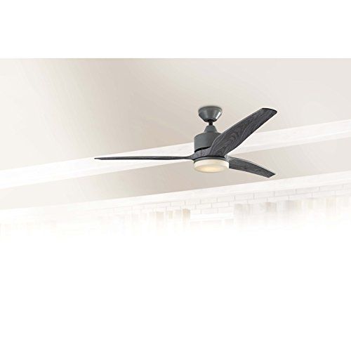  Harbor Breeze Fairwind 60-in Galvanized Integrated Led IndoorOutdoor Downrod Mount Ceiling Fan with Light Kit and Remote (3-Blade)
