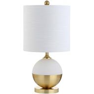 JONATHAN Y Jonathan Y JYL5005A Table Lamp, 12 x 23.5 x 12, WhiteBrass with White Shade