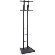 Displays2go Flat Panel TV Stands with Height Adjustable Bracket and Wheels  Black (MBFFACESTBK)