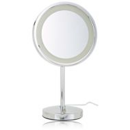 Jerdon HL1015CL 9.5-Inch LED Lighted Vanity Mirror with 5x Magnification, Chrome Finish