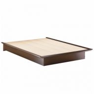 Basic Collection Platform Bed with Moulding - Queen Size - Chocolate - Contemporary Design - by South Shore