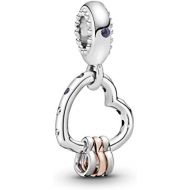 Pandora Moments Heart Highlights Womens Charm Pendant 925 Sterling Silver 23 mm
