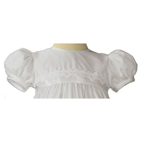  Little Things Mean A Lot White Polycotton Christening Baptism Gown with Lace Trim & Bonnet