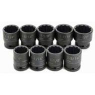 Williams 38925 Impact 12 Point Socket Set with 34-Inch Standard Drive, 9-Piece