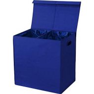 [아마존핫딜][아마존 핫딜] Simple Houseware Simplehouseware Double Laundry Hamper with Lid and Removable Laundry Bags, Dark Blue