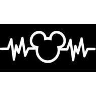 Crawford Graphix Mickey Mouse Heartbeat 6 White Car Truck Vinyl Decal Art Wall Sticker USA Disney Fun Adorable Cute Life