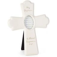 [아마존베스트]Hallmark White Ceramic Cross Baptism Picture Frame