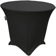 LA Linen Round Spandex Tablecloth 30 x 30 High, Black