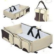 Mummybags 3 in 1 Diaper Bag, Travel Bassinet & Portable Diaper Changing Station Mummy Messenger Bag Foldable Outdoor Baby Crib Casual