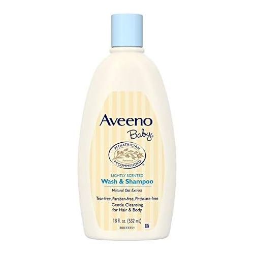  [아마존베스트]Aveeno Baby Gentle Wash & Shampoo with Natural Oat Extract, Tear-Free &, Lightly Scented, 18 fl. oz