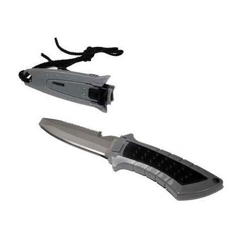 Innovative Scuba Concepts New Titanium Scuba Diving BCD Knife (Blunt) with Choice of Clip or Hose Mount