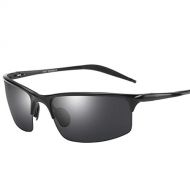 SX Aluminum-Magnesium Mens Polarized Sunglasses, Driving Sports Goggles (Color : Black Frame)